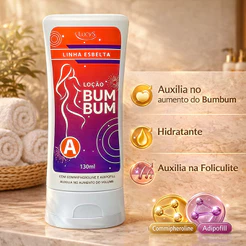 Bumbum Perfeito Loção Bumbum Auxilia Aumenta dos Glúteos Commipheroline e Adipofill Lucy's 130ml.