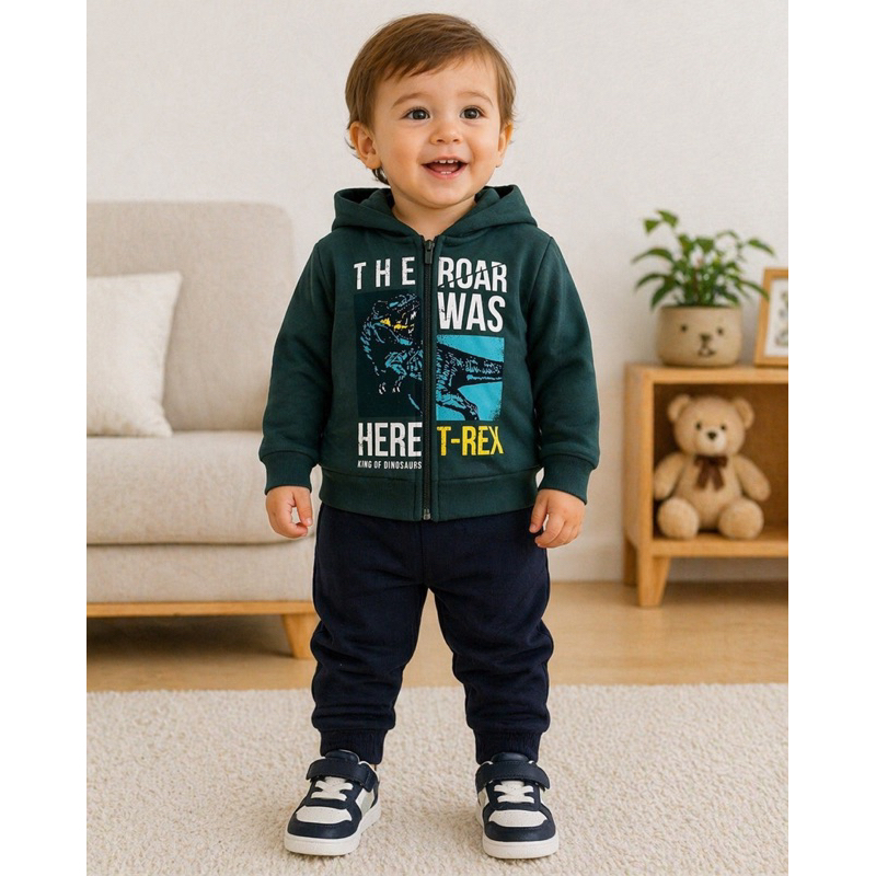 Conjunto moleton flanelado infantil menino TAM 1 inverno com capuz e sem capuz quentinho
