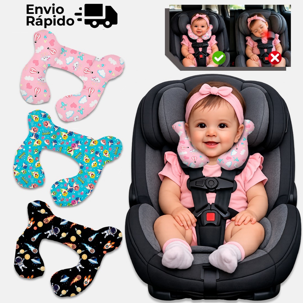 Imagem Almofada Para Pescoço Com Apoio Cabeça Bebe Cadeirinha