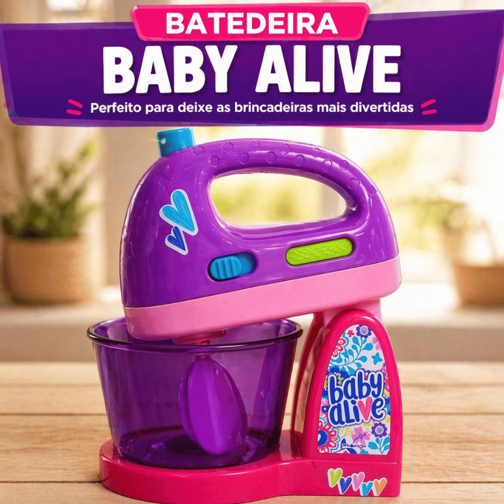 Batedeira De Brinquedo Baby Alive Líder Infantil Menina Faz De Conta Educativo Cozinha Original 3+