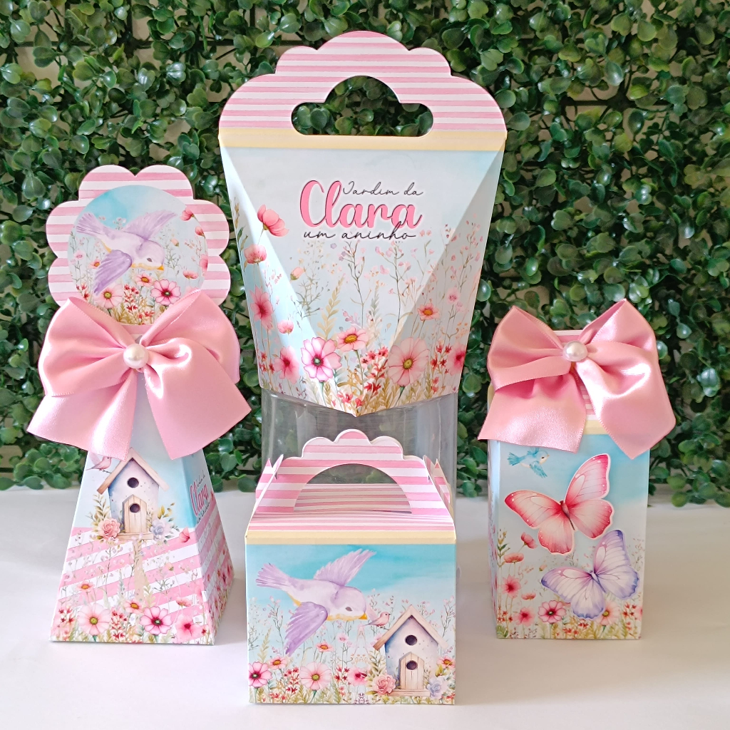 PEGUE E MONTE/ kit caixas jardim / caixas personalizadas jardim encantado/ lembrancinhas jardim encantado