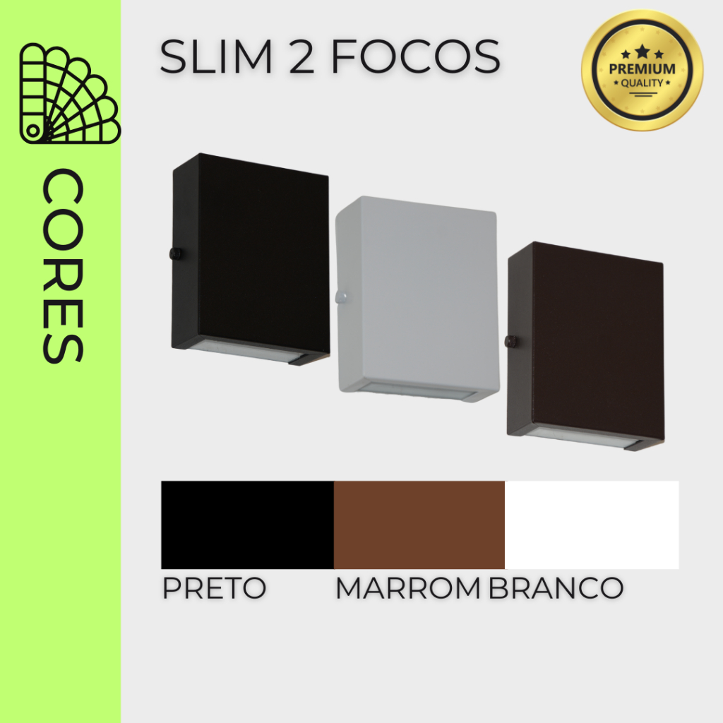 Kit 5 Arandelas Slim 2 focos com lampada parede muro interno externo — imagem 2 de 2