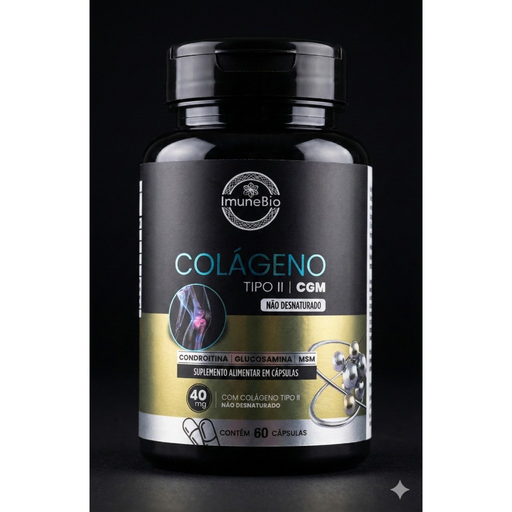 Suplemento Colágeno Tipo 2 + CGM Premium + Glucosamina + Condroitina  - 60 Caps - ImuneBio