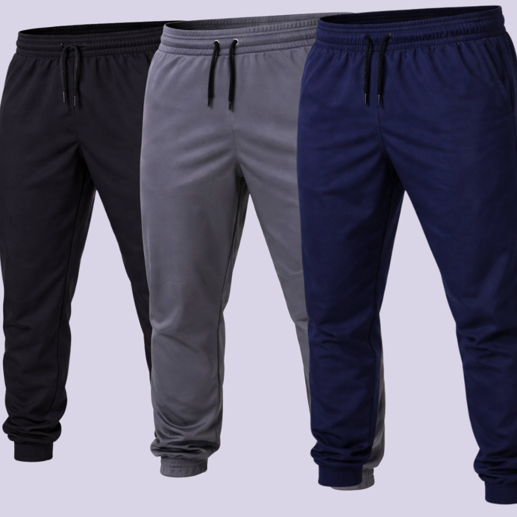 Kit 3 Calças Tactel Masculina Poliéster Academia Trabalho | Direto Da Fábrica - Envio Imediato Dia dos Pais 