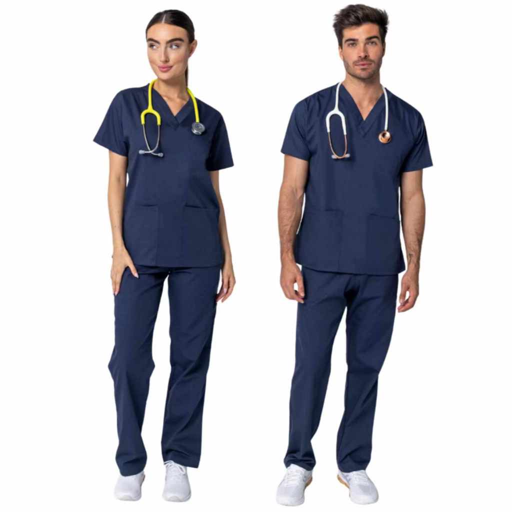 Pijama Cirúrgico OXFORD Scrub Feminino Masculino Conjunto Pijama Hospitalar Não Amassa Seca Rapido