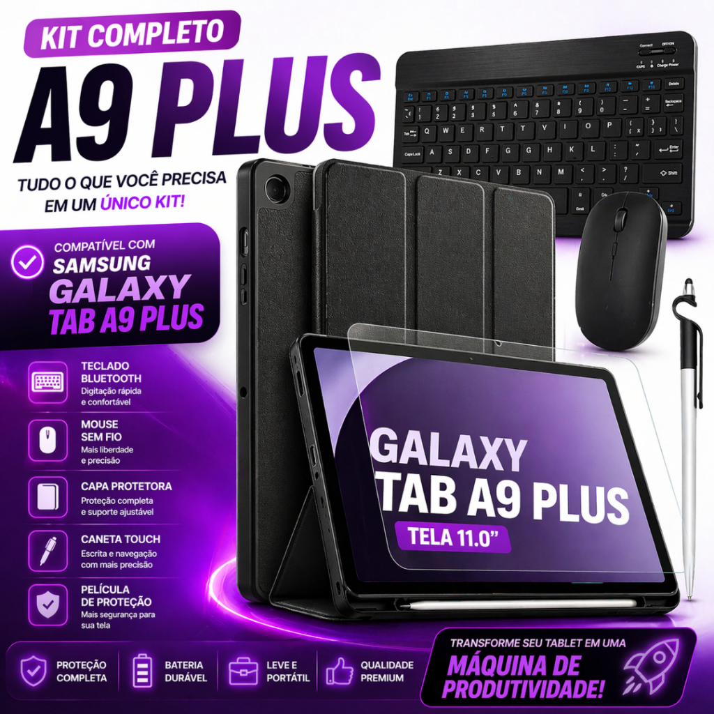 Kit Completo Capa para Tablet A9 Plus 11.0 X210 X216b X218