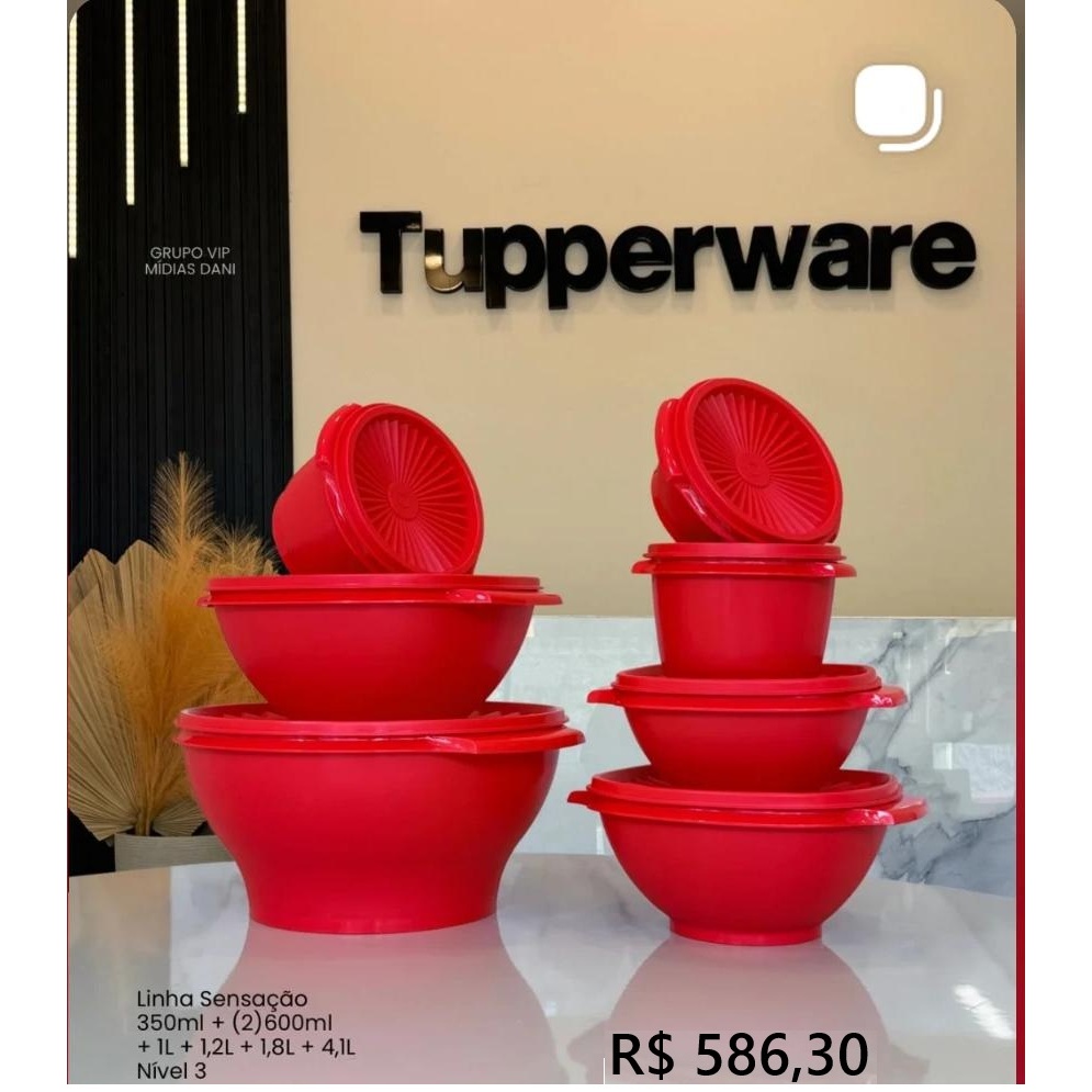 Kit tigelas sensação tupperware pimenta