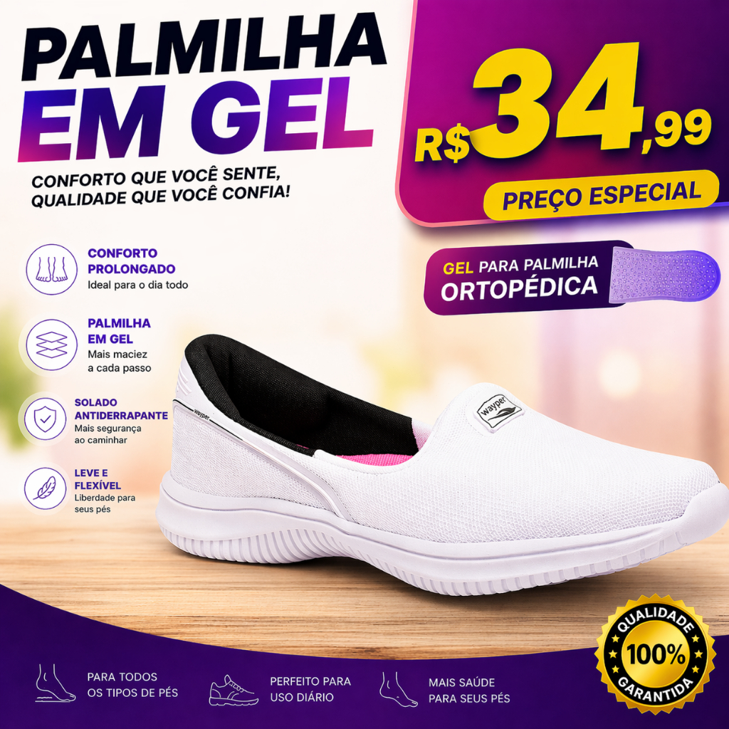 Sapatilha Ortopédica Feminina Anatômica Leve e Macia Calce Facil