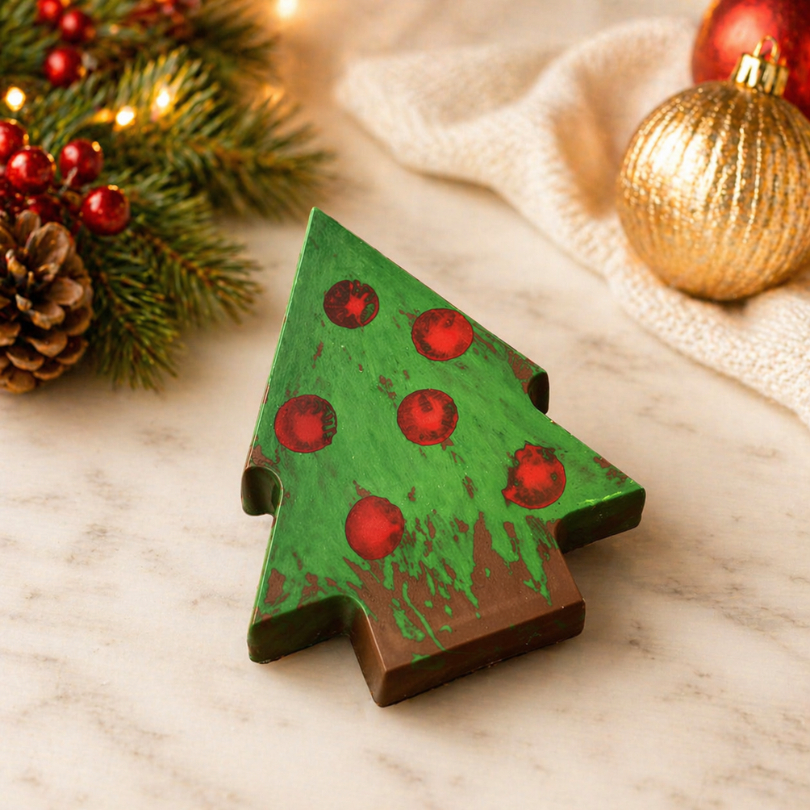 1~5 Forma BWB Com Silicone (3 partes) Para Chocolate Cód. 10047 - Árvore de Natal Para Rechear 400g. (CHOCO)