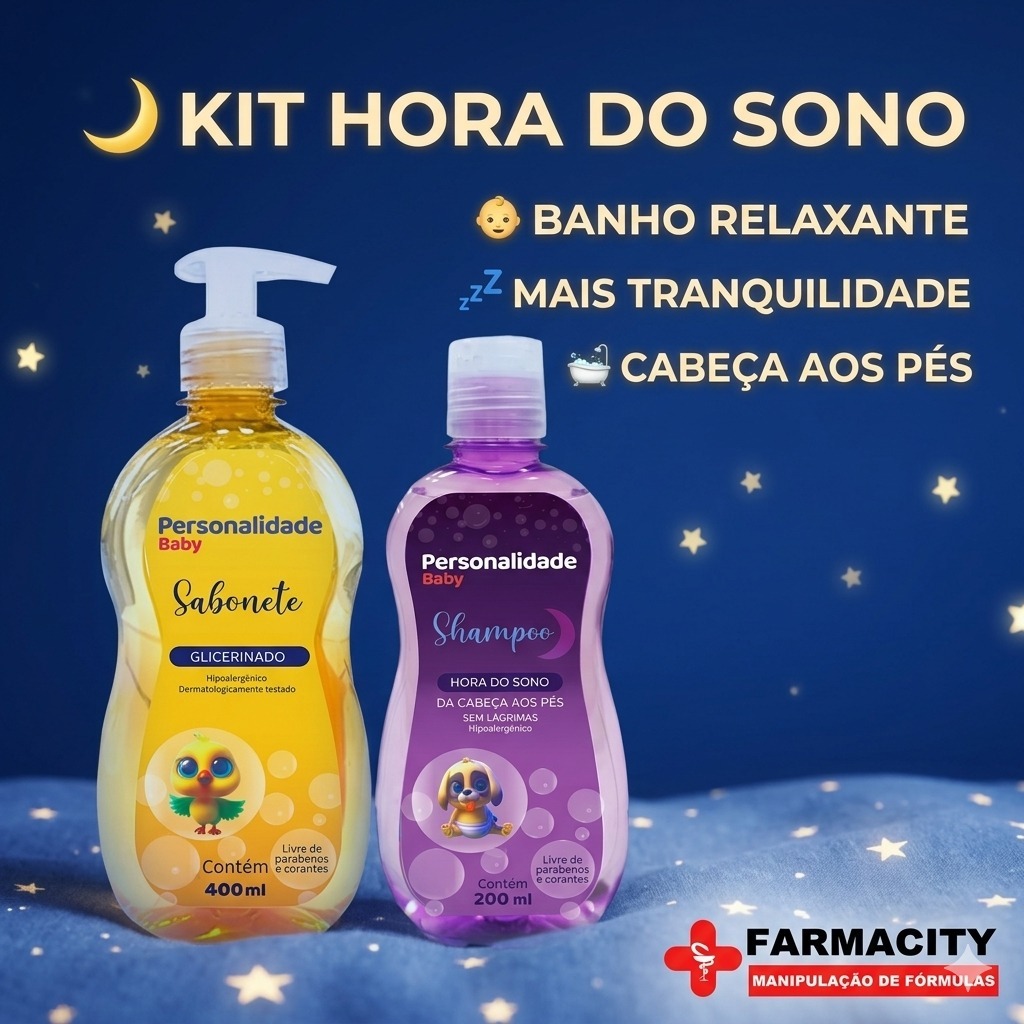 Kit Hora do Sono Bebê Shampoo + Sabonete Personalidade Baby Hipoalergênico Sem Lágrimas