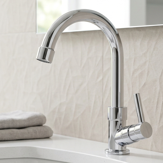 Torneira Lavatório Lavabo ABS 1/4 Volta Banheiro Simples Lavatório Cromada