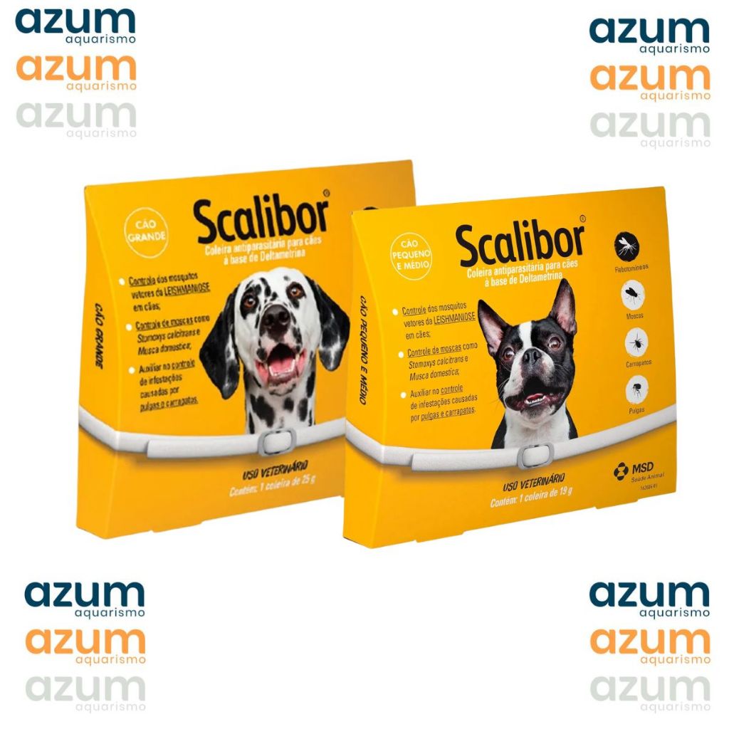 Kit 1 Coleiras Scalibor 48cm + 65cm Para Cães Contra Pulgas Carrapatos + Tag de Localização (Bride de Cortesia)