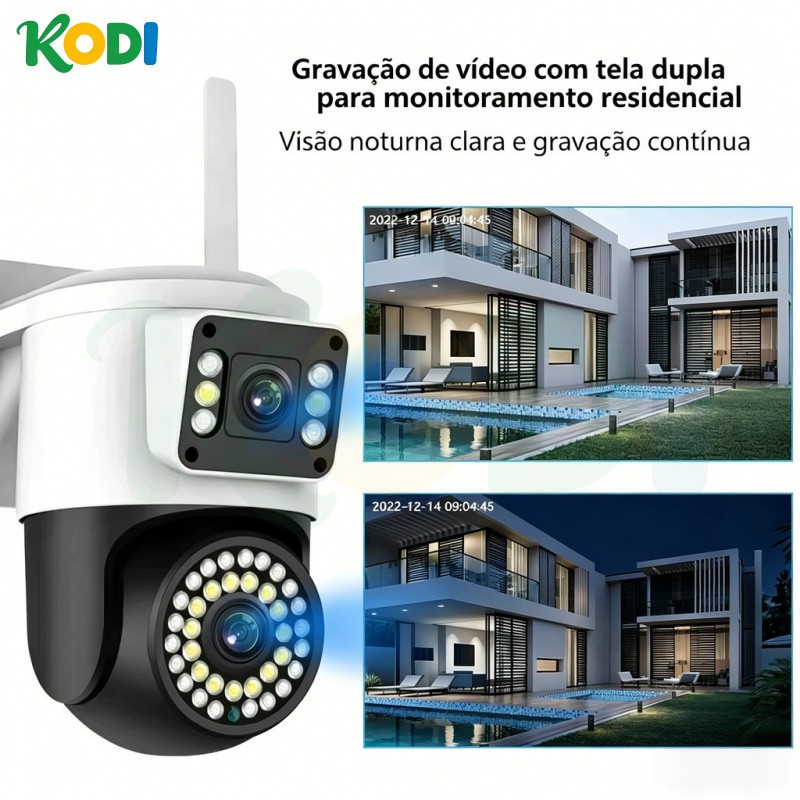 Câmera de Segurança Inteligente ICSEE | 360° Lente Dupla IP66 Wi-Fi Visão Noturna - G1
