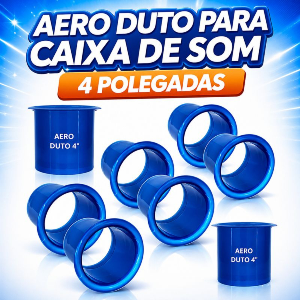 Aero Duto Para Caixa De Som 4 Polegadas Azul Fluorescentes