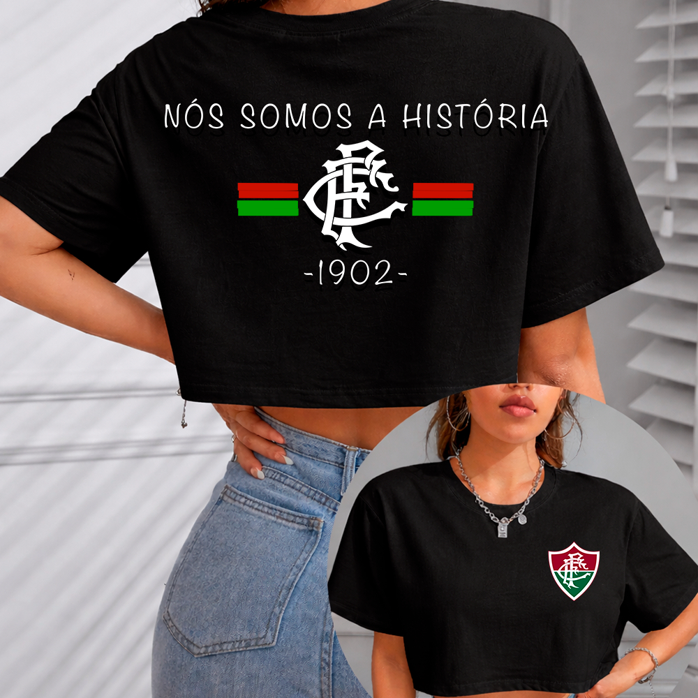 Blusa Cropped Feminino OVERSIZED Fluminense Rj estilosa verao praia em algodao unissex