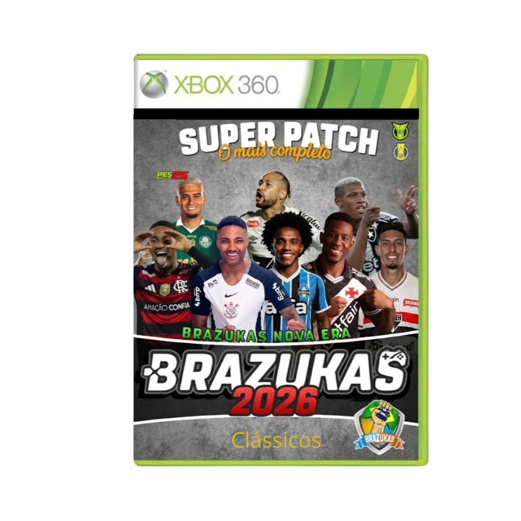 Pes 2026 Brazukas clássicos xbox 360 mídia física, funciona em xbox bloqueado