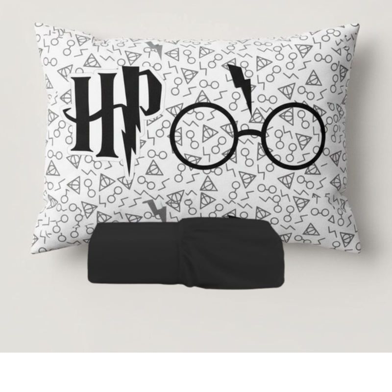 JOGO DE LENÇOL  SOLTEIRO HARRY POTTER ELASTICO TRAVESSEIRO FRONHA