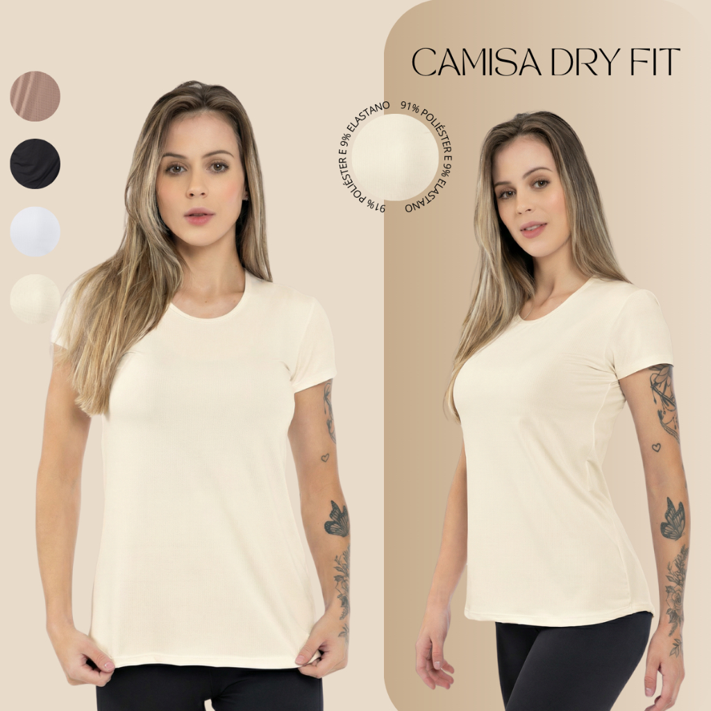 Blusa Feminina Dryfit Hanna Academia Treino Leve Furadinha Geladinha Confortável Antiodor