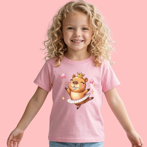 Camiseta Infantil Baby Look Capivara 100% Confortável Blusa Temática Presente Camisa Aniversário