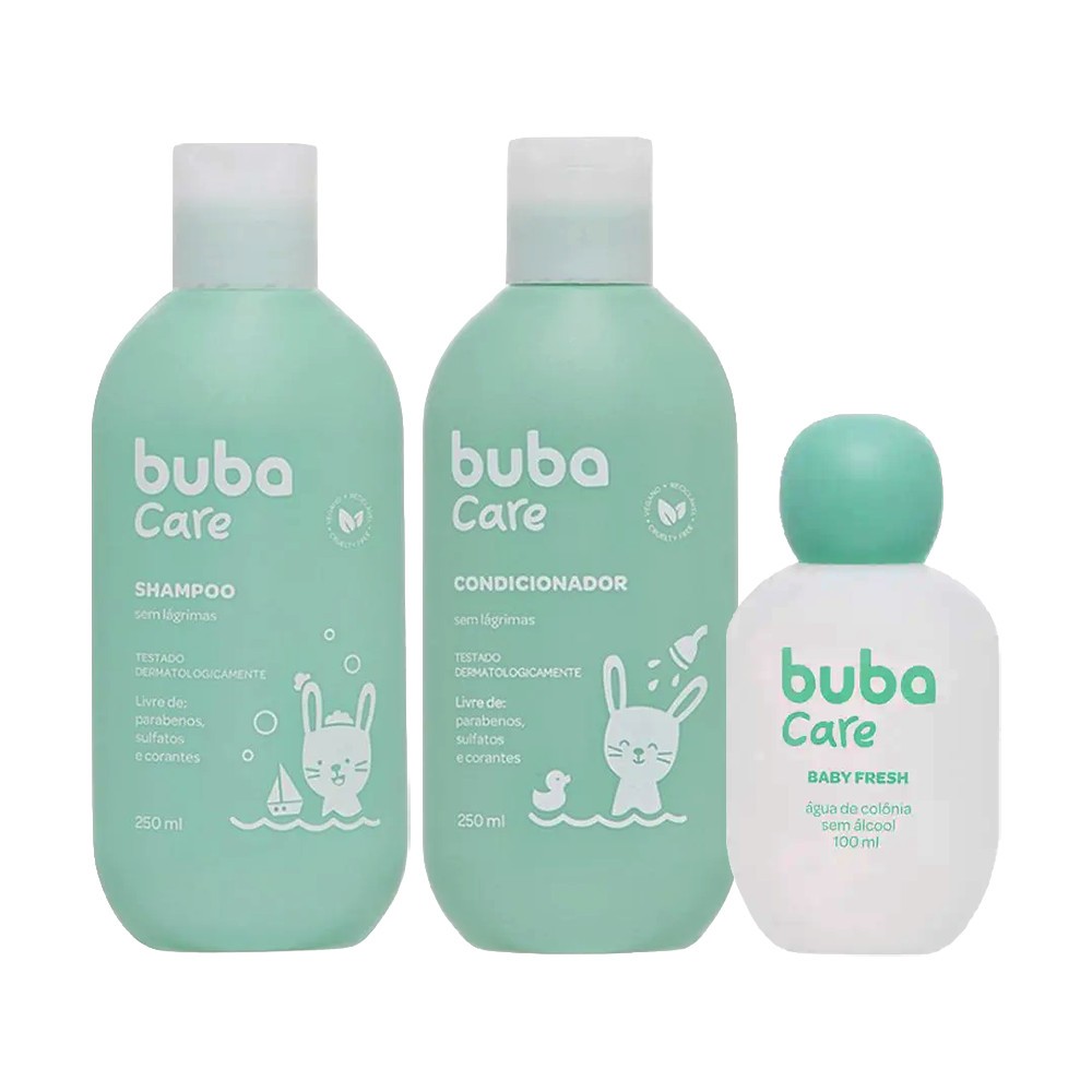 Kit Banho bebe Buba Shampoo + Condicionador 250ml + Colonia