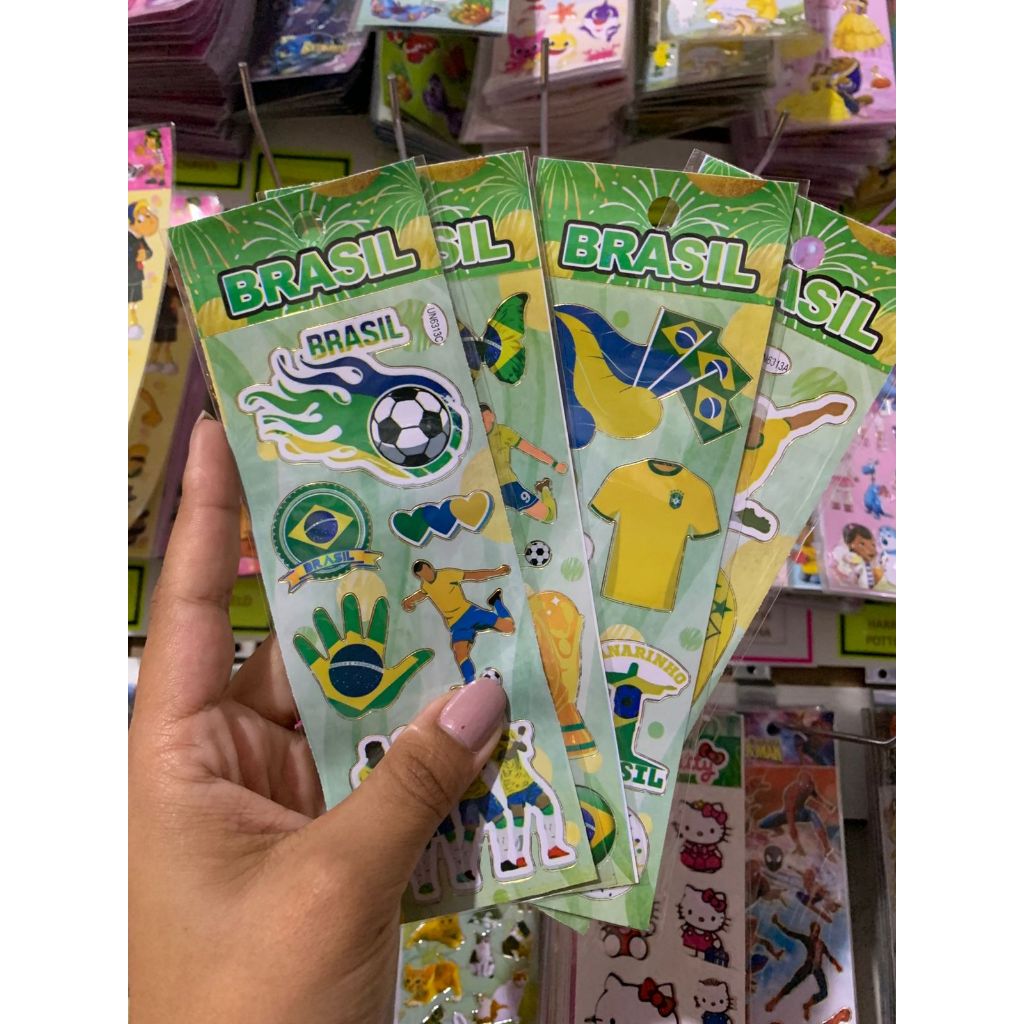 kit de cartelas de adesivo futebol copa - stiker - sticker - adesivos - figurinha infantil escola