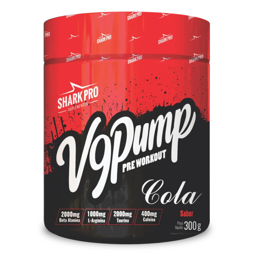 Pre Treino V9 Pump 300g Shark Pro - Sabor Cola