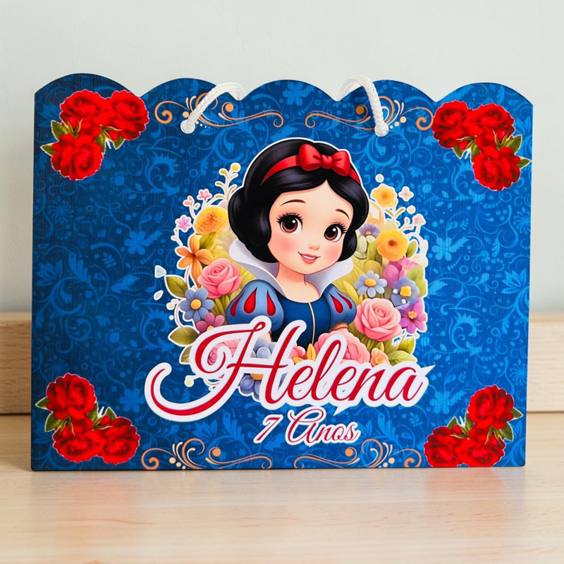 SACOLINHA PEGUE E MONTE PRINCESA BRANCA DE NEVE/ Sacolinha personalizada Tamanho M Lembrancinha Festa Infantil