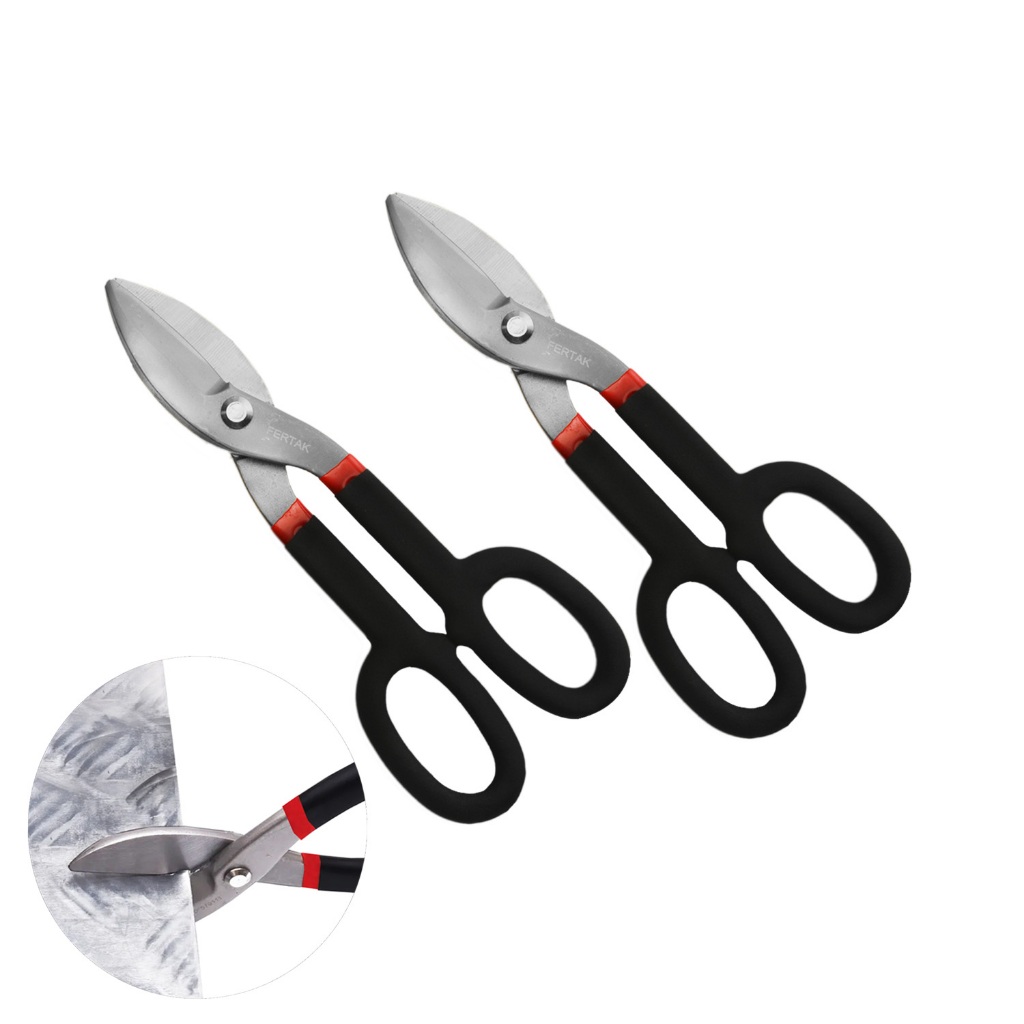 Kit 2 Tesoura De Funileiro 10 Fertak Corte Chapas Metal Funilaria Automotiva Industrial