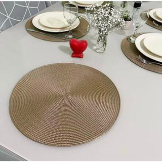 Kit com 3 ou 6 jogos americanos redondos estilo sousplat, 38cm, ideal para mesa posta.