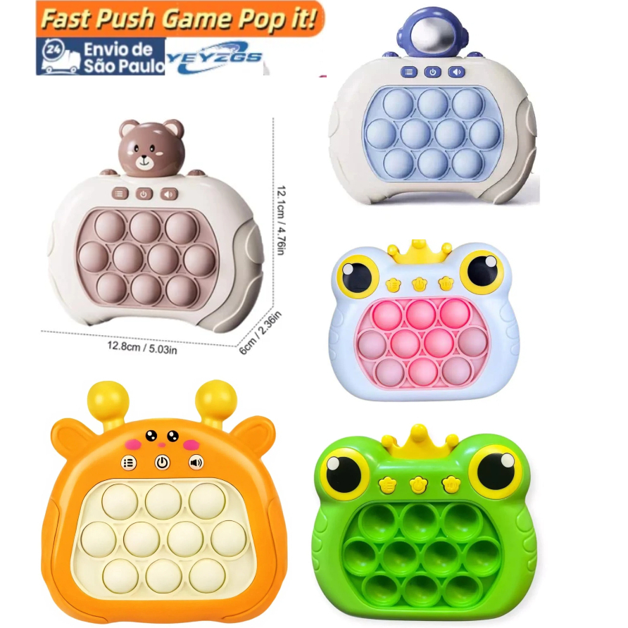 Kit 4 Brinquedos Pop It Bubble Sensorial