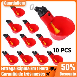 10 Bebedouros Automáticos Copinho Vermelho Sem Nozes Para Todas As Aves Galinhas Codornas Pombas