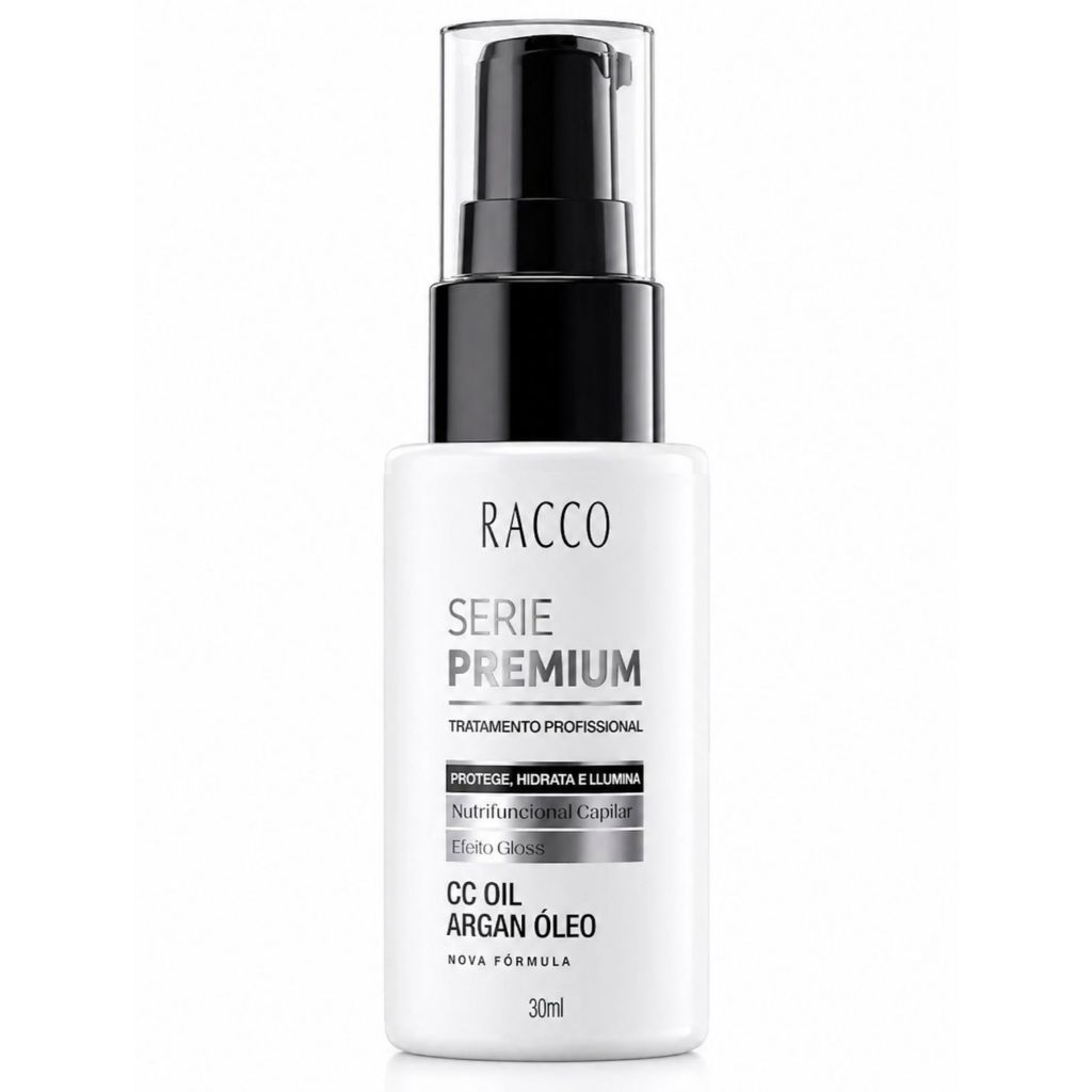 Óleo Capilar Racco CC Oil Argan 30ml Nutrifuncional Hidrata, Protege Anti Frizz e Brilho Gloss