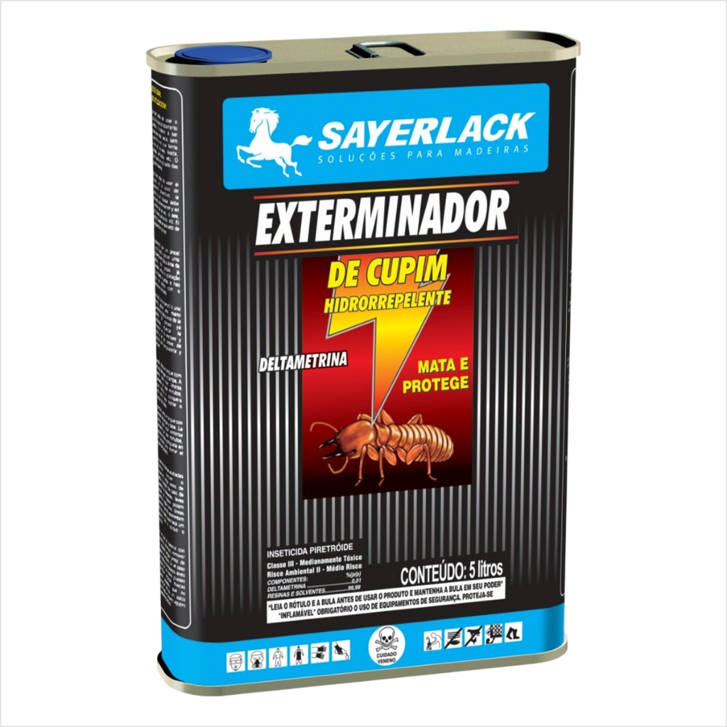 Protetor de Madeiras Exterminador Hidrorepelente Contra Cupins Insetos Protege Madeiras 5L Sayerlack