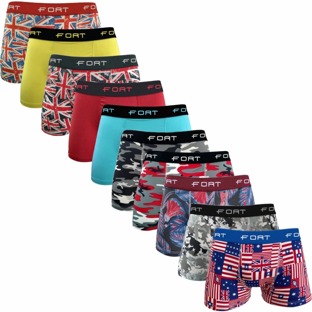 Kit 15 Cuecas Boxer Infantil Menino Microfibra Estampada