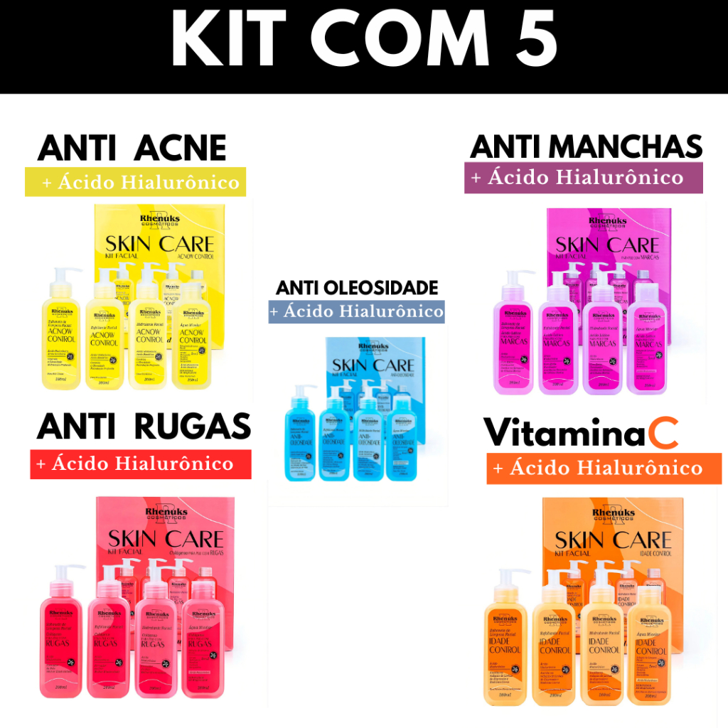 Skincare Anti Rugas+Anti Acne+Anti idade+Rosa Mosqueta+Manchas Rhenuks Revenda-ESCOLHA SUA VARIAÇÃO