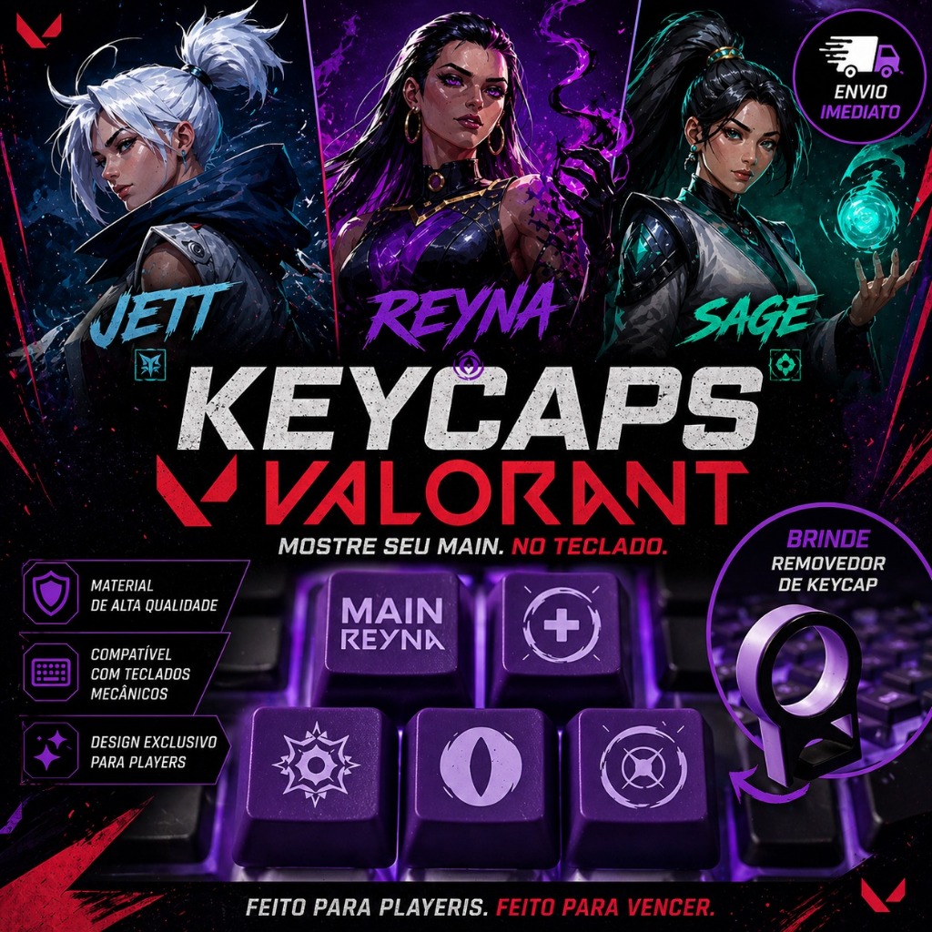 Keycaps Valorant Teclas Personalizadas Teclado Gamer