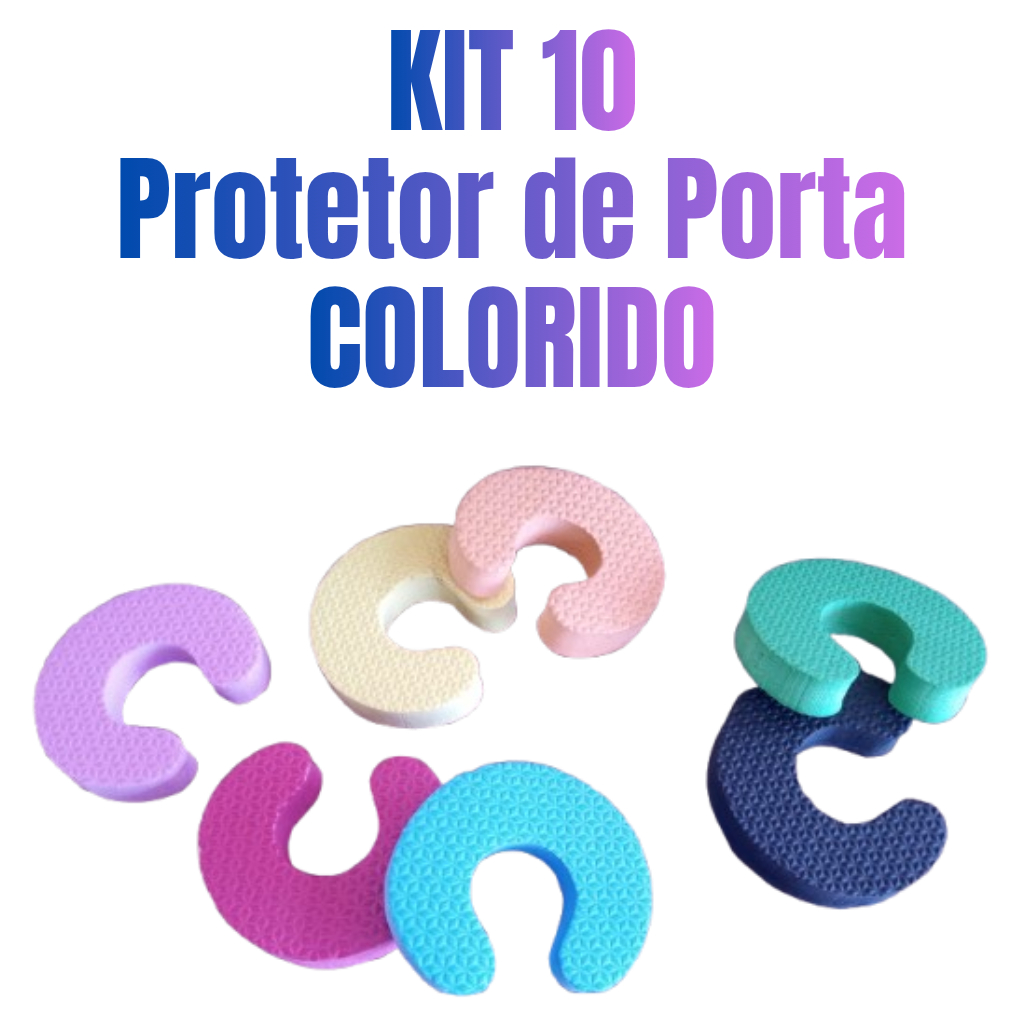 Protetor de Porta Kit 10 Salva Dedos de Criança em EVA CORES SORTIDO