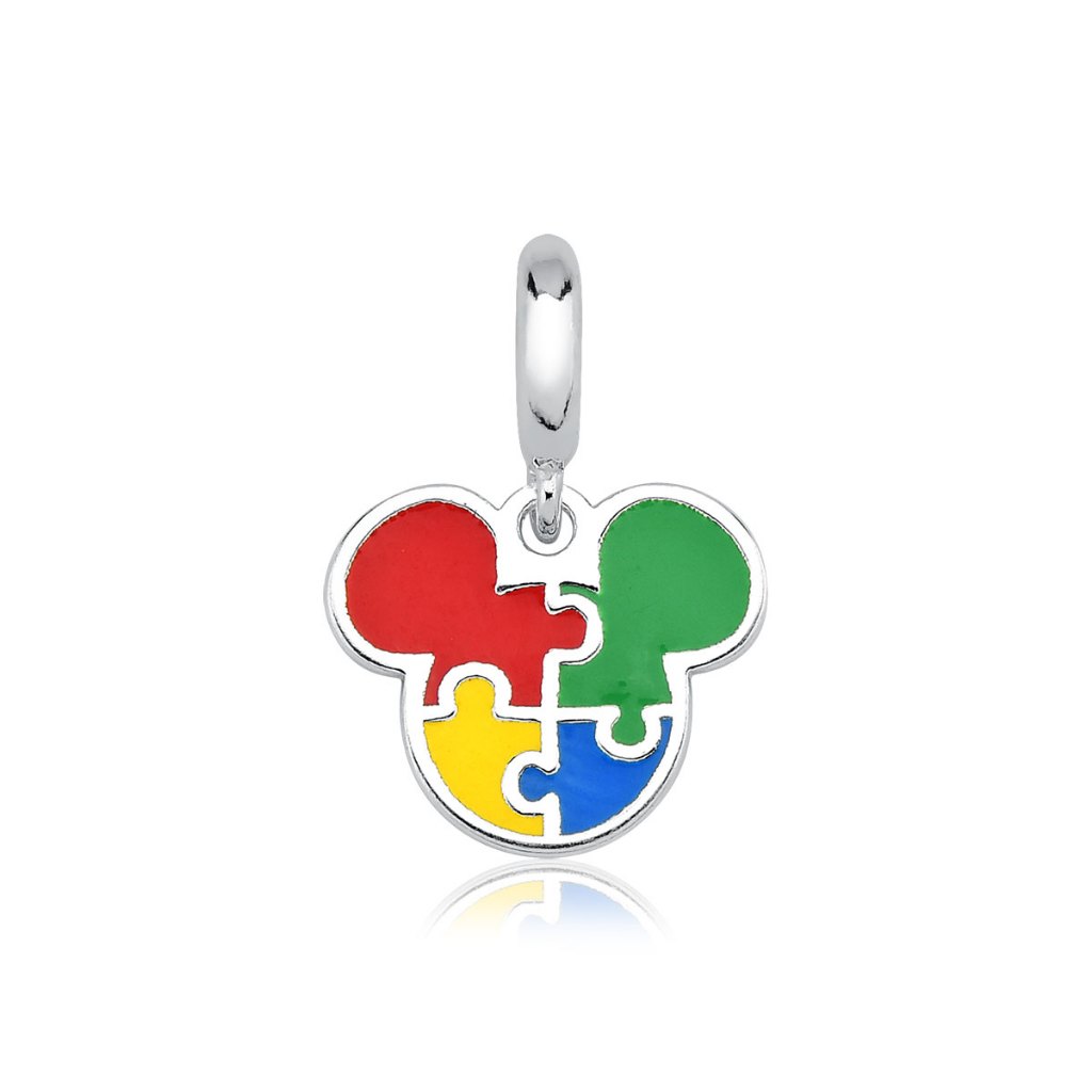 Berloque de Prata 925 Mickey Autismo