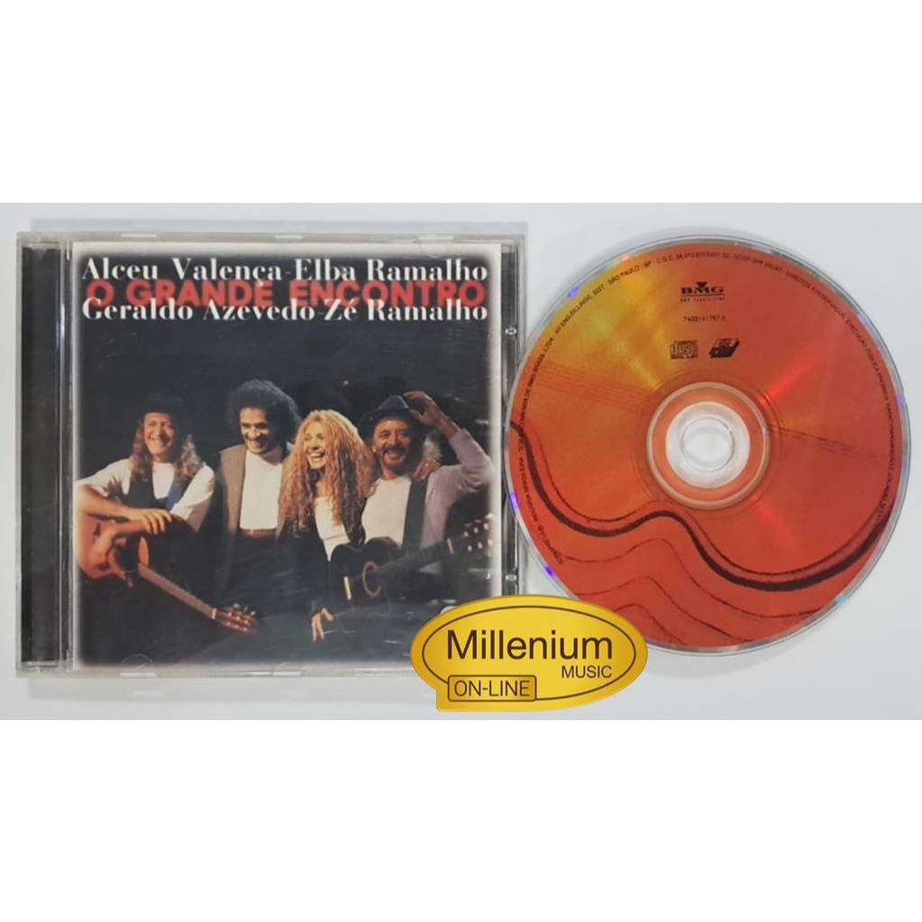 CD Alceu Valença  Elba Ramalho  Geraldo Azevedo  Zé Ramalho  O Grande Encontro 1996 Original Gravadora Ótimo Estado