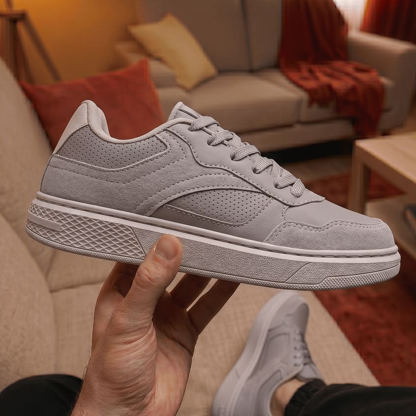 Tenis Masculino Casual E2204 Couro Sintético Sapatenis Costura Reforçada Trabalho Passeio Confortável