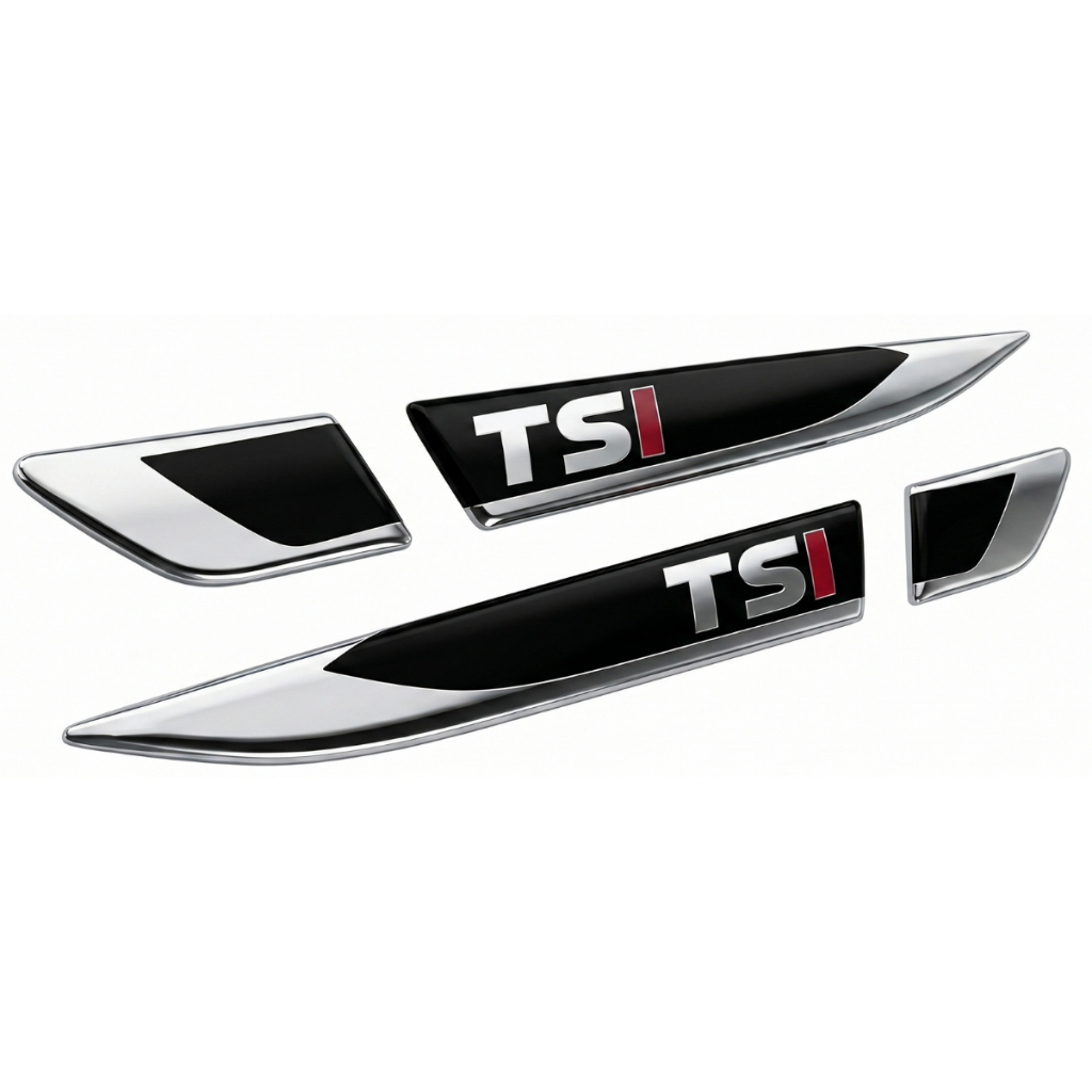 Par Aplique Adesivo Emblema Lateral Resinado VOLKSWAGEN TSI