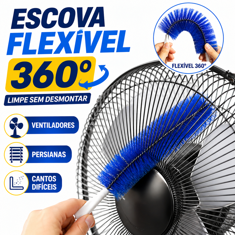Escova Flexível de Limpeza 1, 2 ou 3 unidades Dobrável Multiuso Ventilador Persianas Cantos Difíceis
