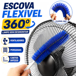 Escova Flexível de Limpeza Dobrável Multiuso Ventilador Persianas Cantos Difíceis