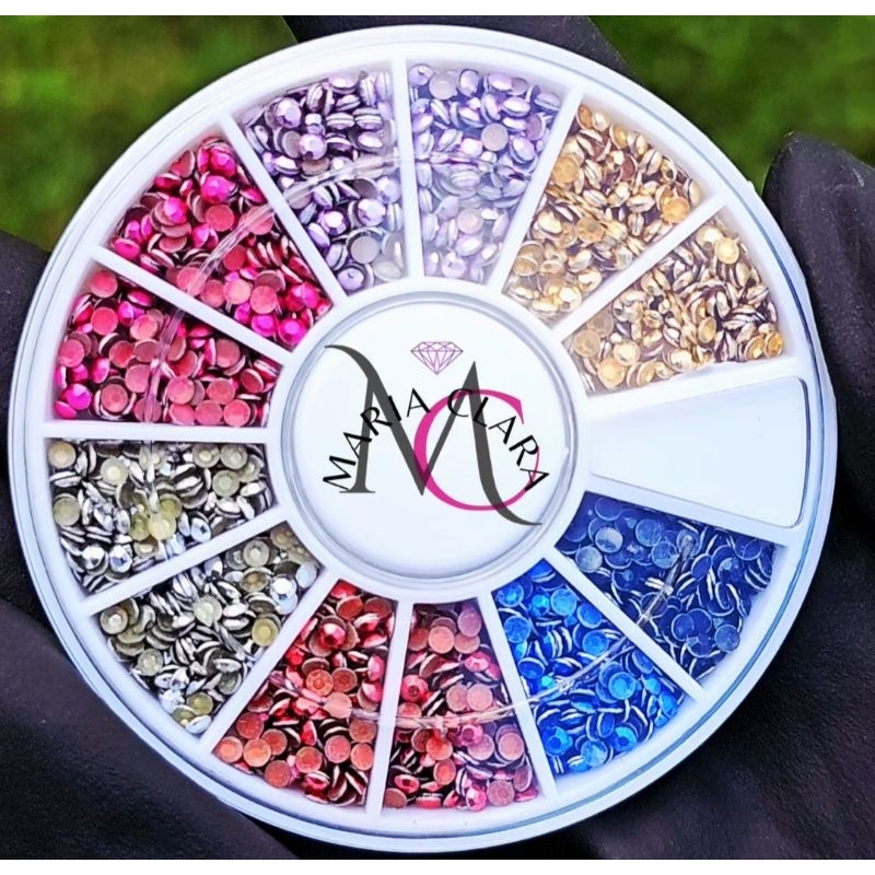 Disco Pedrarías Strass Sextavado 2mm12 divisórias artesanato joias para unhas e nail art Pedras acessórios aplique laco