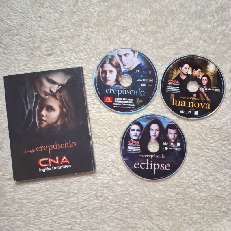Box 3 DVDs Filmes A Saga Crepúsculo, Lua Nova & Eclipse (Twilight)