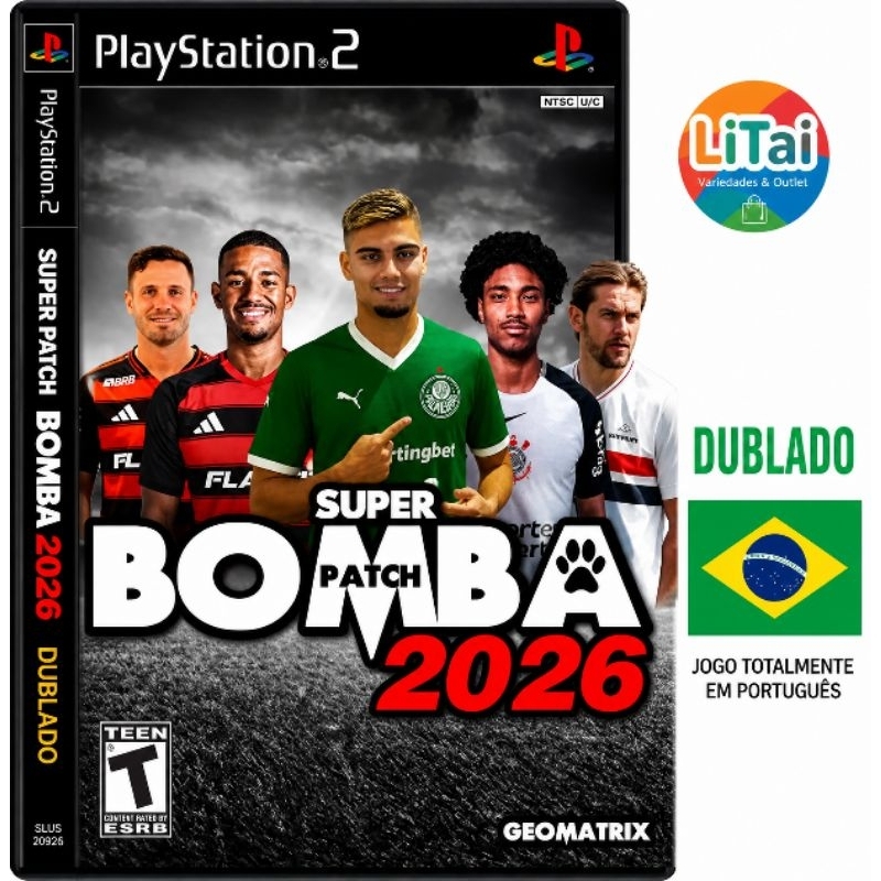 Bomba Patch 2026 PS2 Dublado Português | Times Atualizados Futebol PlayStation 2