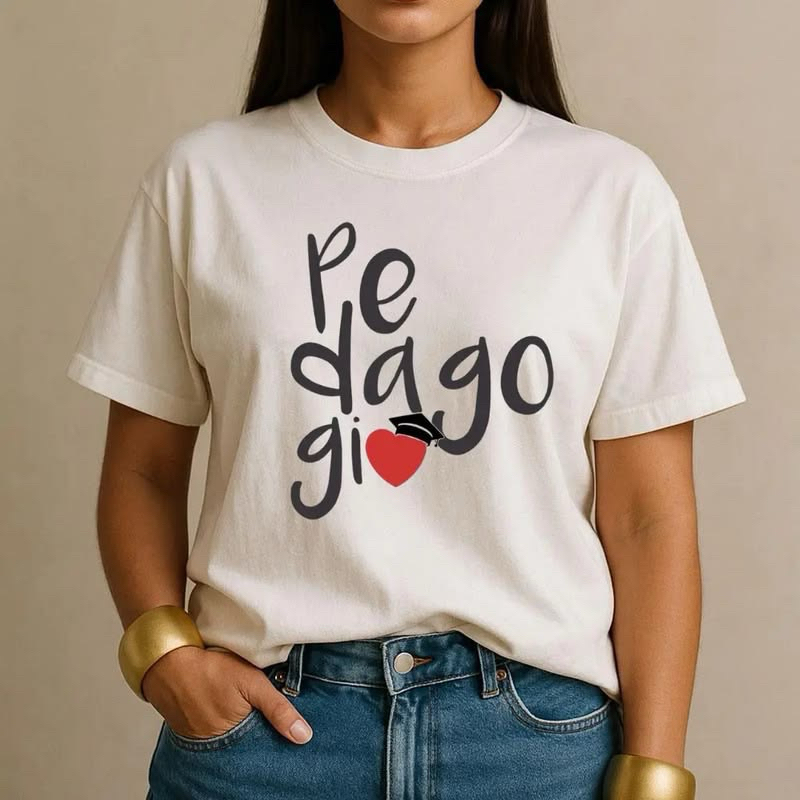 Camiseta Pedagogia Profissão 100% Algodão Feminina Professora Escola Diretora Blusa Camisa Estilosa Confortável