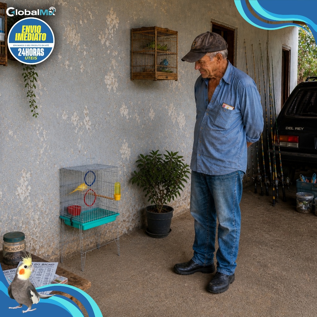 Mini Gaiola Ou Viveiro Para Canário Coleiro Comedouro Bebedouro Poleiros Alta Qualidade Top Vendas!