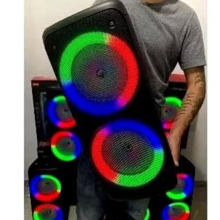 mega caixa de som potente amplificada 55 cm de altura 400w com entrada microfone Bluetooth Rádio Pendrive tws,leds,bass