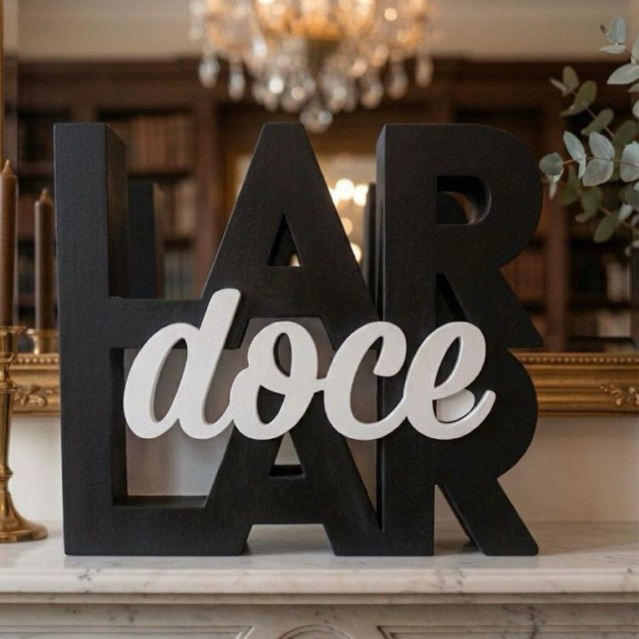 Letreiro Decorativo “LAR DOCE LAR” 3D – Elegância e Aconchego para Seu Ambiente